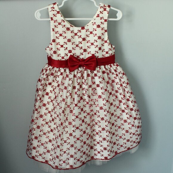 American Princess Size 4T Burgundy On Organza Dress - Picture 1 of 3